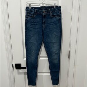 MOTHER Dark Blue The Looker Ankle Fray Skinny Jeans Size 29